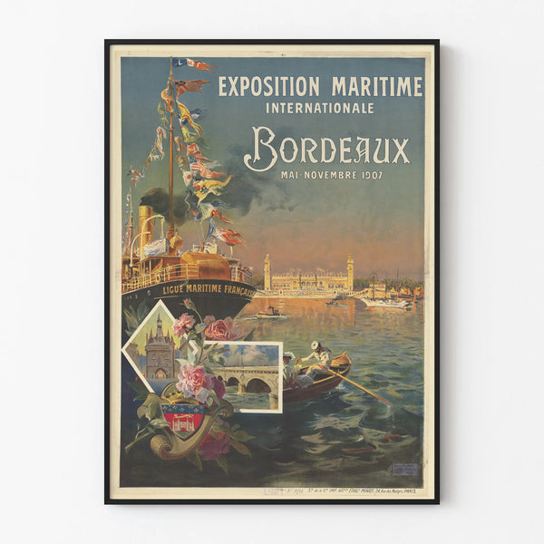 Vintage Poster of the International Maritime Exhibition Bordeaux 1907