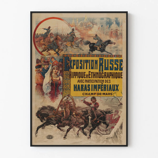 Vintage Poster of the Russian Horse and Ethnographic Exhibition