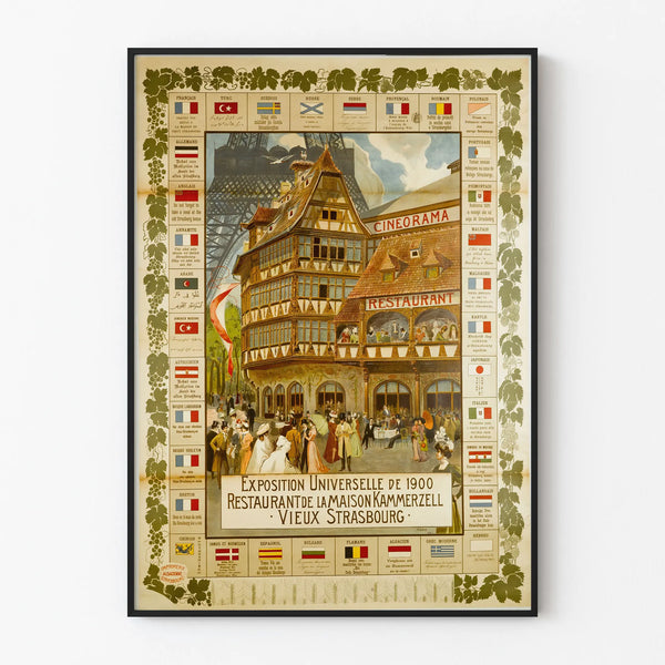 Vintage Poster of the 1900 World's Fair - Maison Kammerzell Restaurant Strasbourg