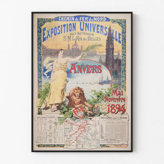 Vintage Poster for the 1894 Antwerp Universal Exposition