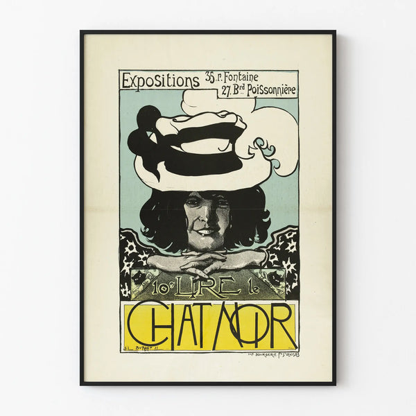 Vintage Poster Wall Decoration Reading the Black Cat