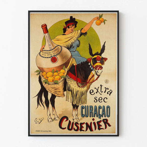 Vintage poster Extra Sec Curaçao Cusenier for wall decoration