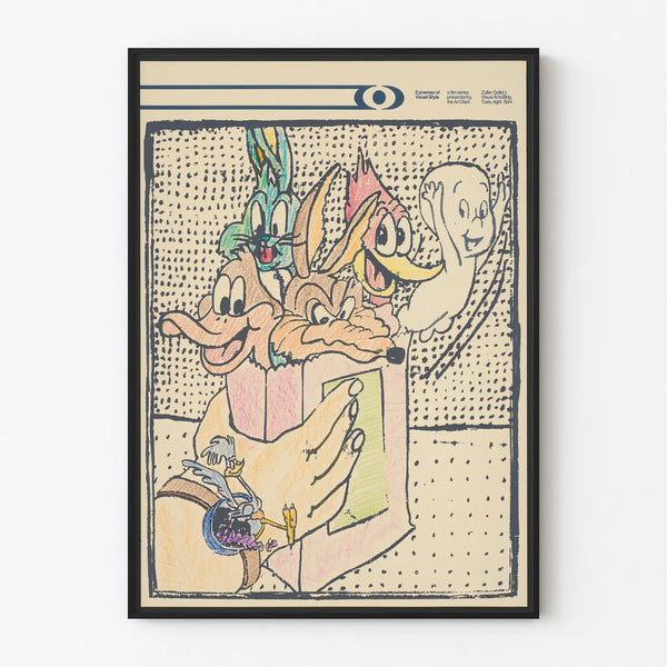 Decorative poster of visual extremes with animated characters
