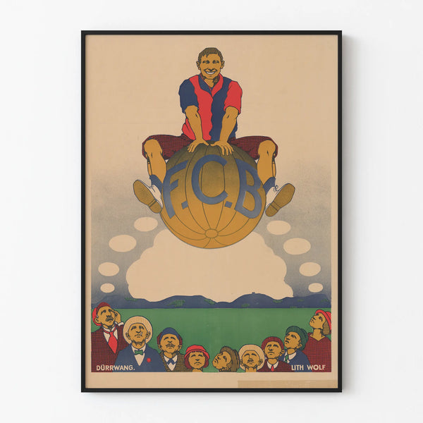 Vintage Football Club F.C.B. Decorative Poster