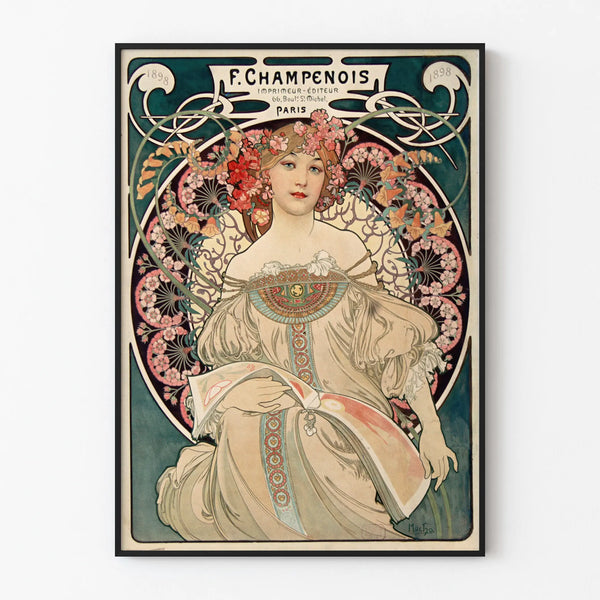 Decorative Art Nouveau Poster F. Champenois 1898 by Mucha