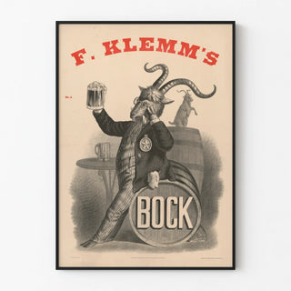 Vintage Poster F. Klemm's Bock with Anthropomorphic Goat
