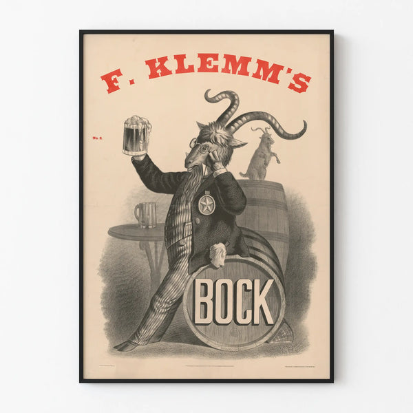 Vintage Poster F. Klemm's Bock with Anthropomorphic Goat