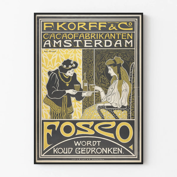 Vintage poster F. Korff & Co, cacao manufacturers Amsterdam