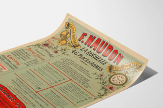 Vintage advertising poster F. Naudon Watchmaking La Rochelle