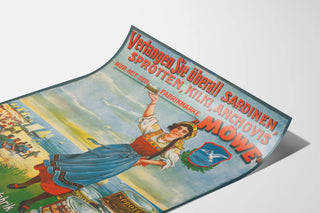 Vintage Advertising Poster MÖWE Canned Goods Arnold Sörensen Riga