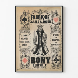 Vintage poster of Bony Lunéville Playing Card Factory