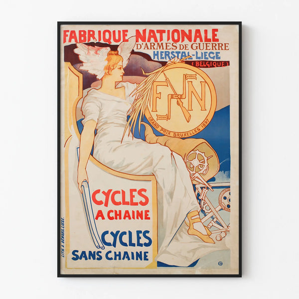 Vintage poster of Fabrique Nationale d'Armes de Guerre - Retro wall decoration