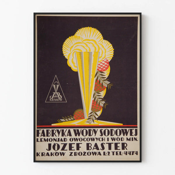 Vintage Advertising Poster for Sparkling Water and Lemonade - Art Deco Design
