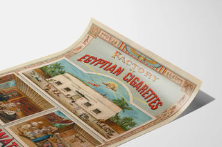 Vintage advertising poster of Egyptian cigarette factory F. Syrowatka
