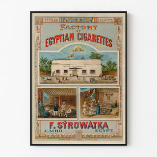 Vintage advertising poster of Egyptian cigarette factory F. Syrowatka