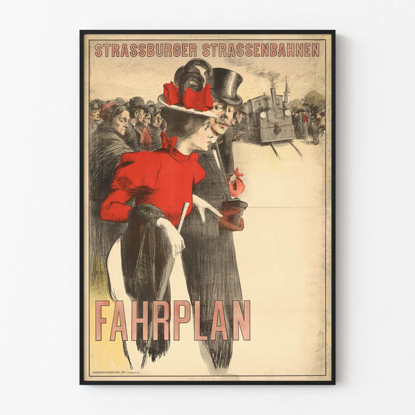 Vintage poster Fahrplan Strassburger Strassenbahnen for wall decoration