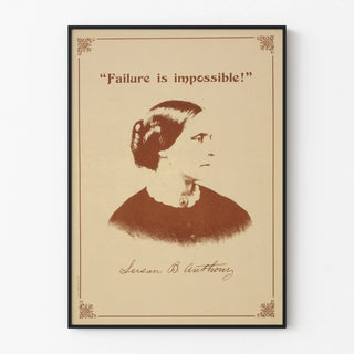 Vintage Poster Inspirational Quote « Failure is impossible » Susan B. Anthony