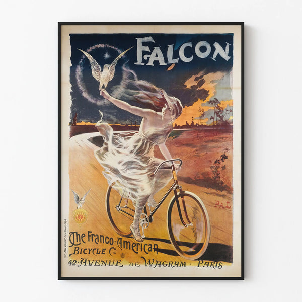 Vintage Falcon Poster - Wall Decoration of Antique Bicycle in Art Nouveau Style