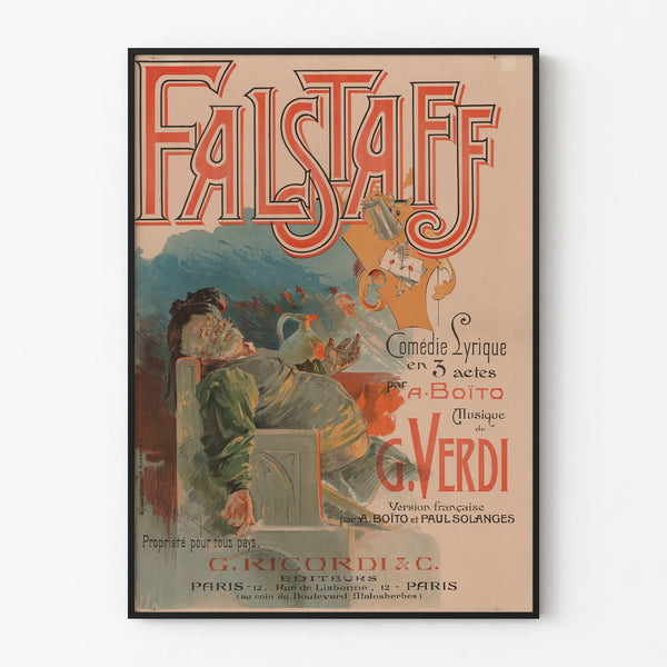 Vintage Falstaff Poster - Opera Wall Decoration G. Verdi