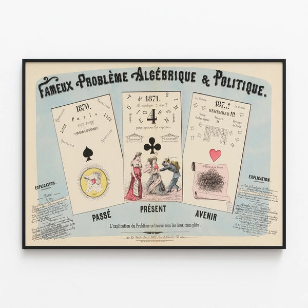 Vintage Poster Algebraic and Political Issue Wall Decoration — framed artwork on a wall