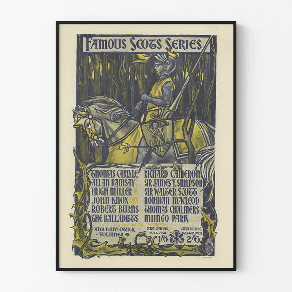 Poster Series Famous Scots - Medieval Equestrian Illustration