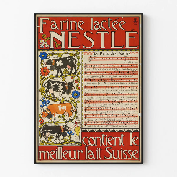 Vintage Poster Nestlé Milk Flour - Retro Wall Decoration Swiss Milk