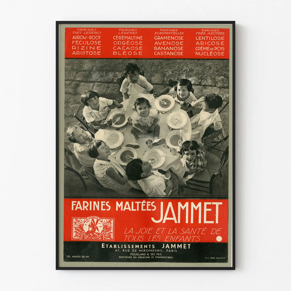 Vintage Poster of Jammet Malted Flours - Retro Wall Decoration