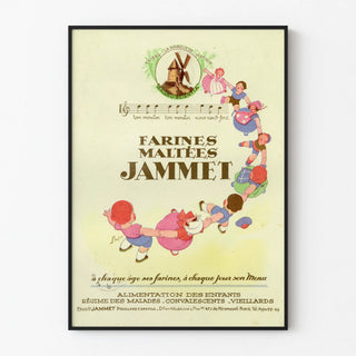 Vintage Poster of Jammet Malted Flours Retro Wall Decoration