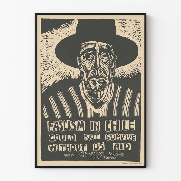 Protest Poster Against Fascism in Chile and American Aid