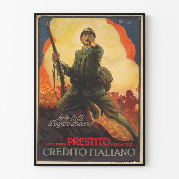 Italian Military Propaganda Poster - Vintage Wall Decoration Poster