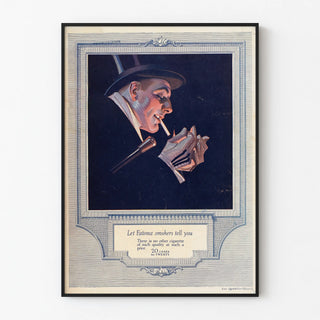 Vintage poster of a man smoking a Fatima cigarette