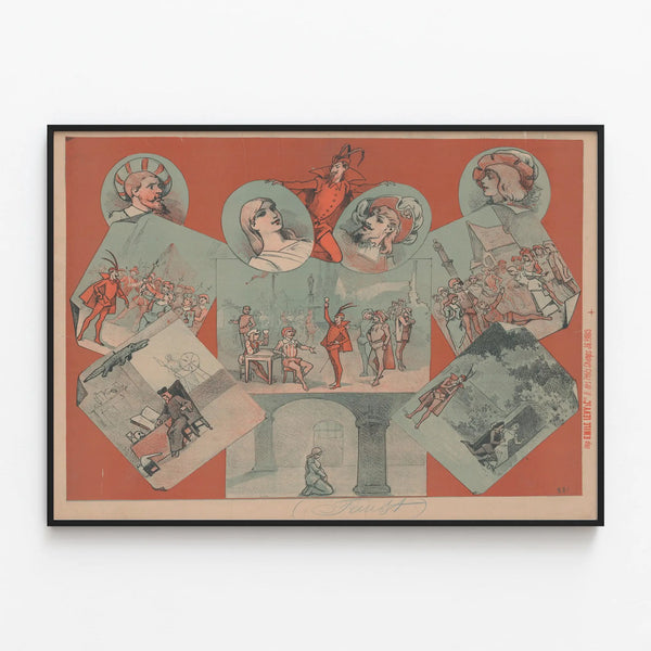Decorative Poster of Faust Opera by Charles Gounod — framed artwork on a wall