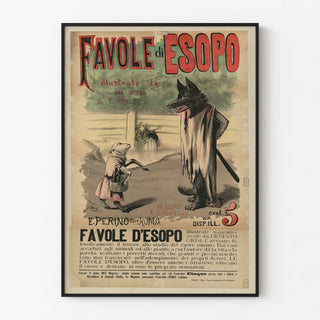 Vintage Poster of Aesop's Fables Illustrated by Ernesto Griset