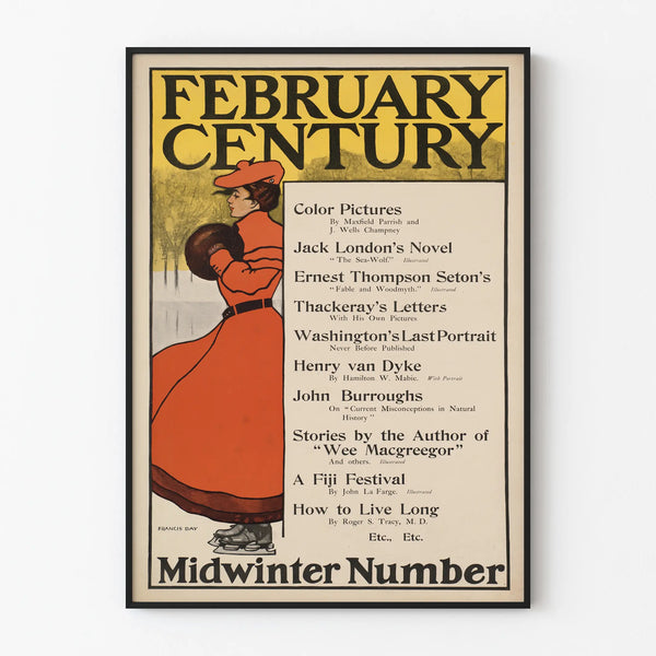 Vintage February Century Midwinter Poster - Retro Wall Decoration