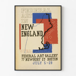 Vintage Federal Art New England Gallery Boston Poster