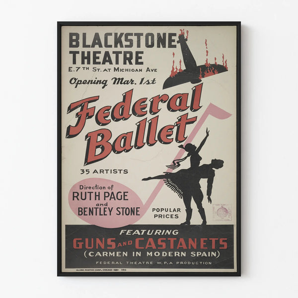 Vintage Federal Ballet Poster - Theater & Dance Wall Decoration
