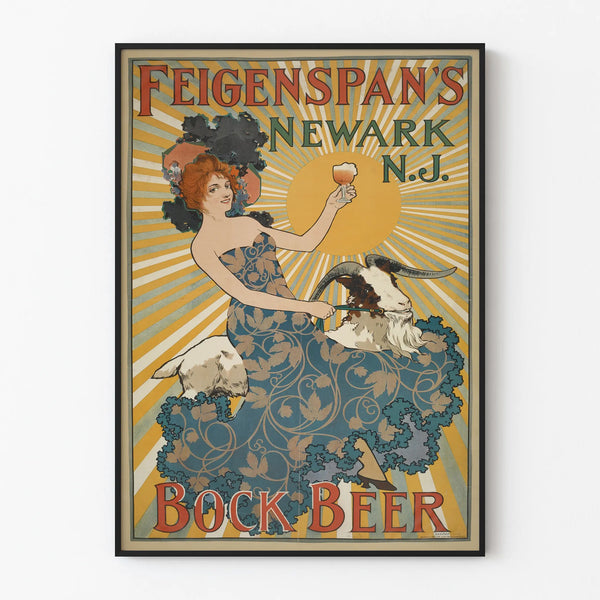Vintage poster Feigenspan's Bock Beer Newark