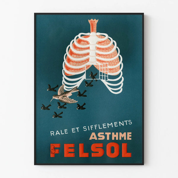 Vintage Medical Poster Asthma Felsol