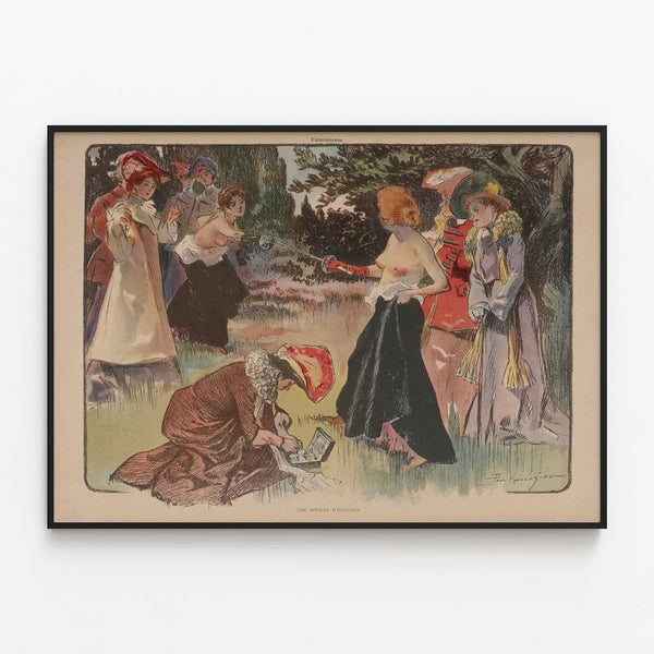 Decorative feminist poster A matter of honor vintage — framed artwork on a wall