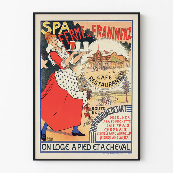 Vintage poster of Frahinfaz Farm - Retro wall decoration for spa, café, and restaurant