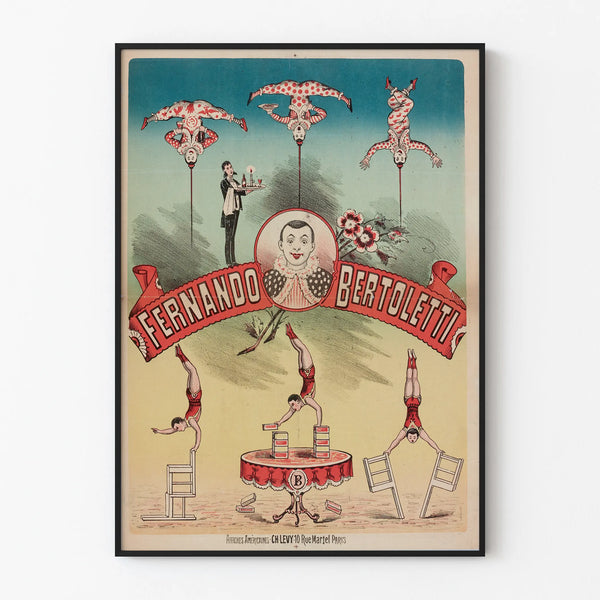 Vintage Poster Fernando Bertoletto Acrobats and Clowns
