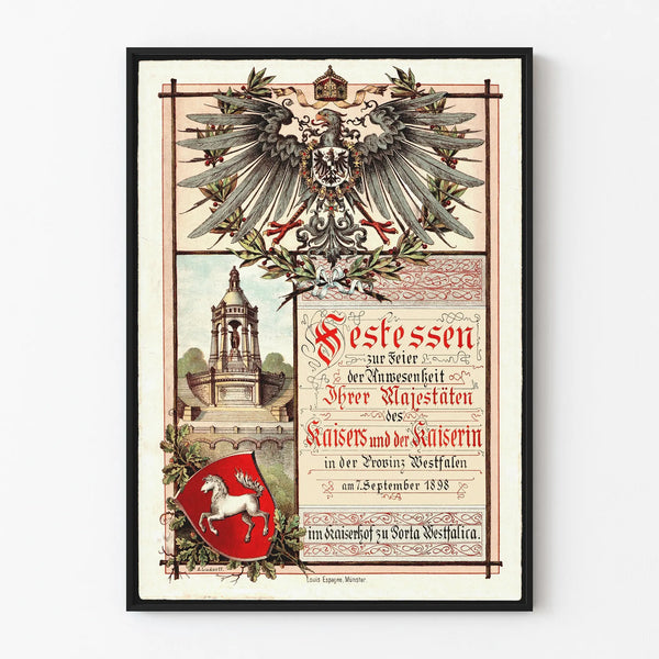 Vintage poster Festessen Kaiser Wilhelm 1898 historical wall decoration