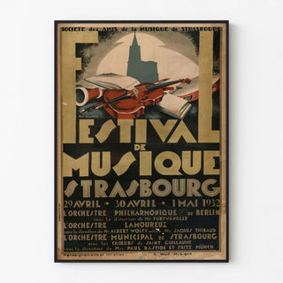 Vintage Music Festival Poster Strasbourg 1932