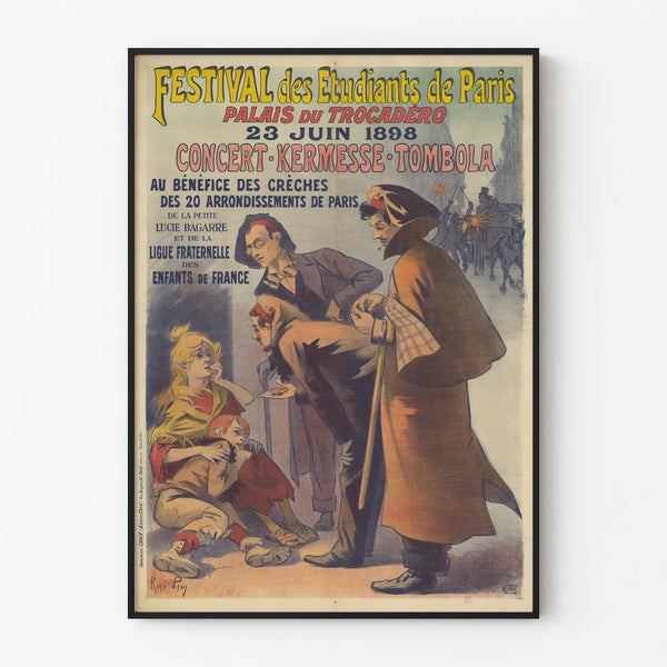 Poster of the Paris Student Festival 1898 - Historical Wall Decoration