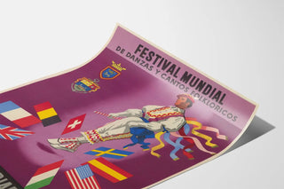 Poster for the World Festival of Folk Dances and Songs Pamplona Biarritz