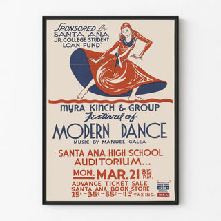 Poster for the Modern Dance Festival in Santa Ana
