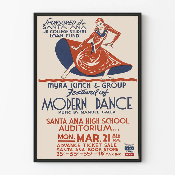 Poster for the Modern Dance Festival in Santa Ana