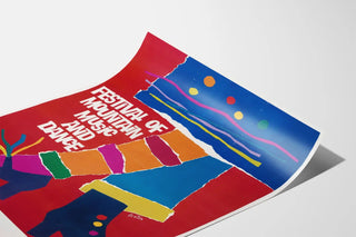 Colorful Wall Decoration Poster for the Mountain Music and Dance Festival