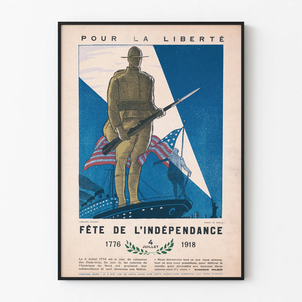 Vintage Poster of the American Independence Day, July 4, 1776–1918