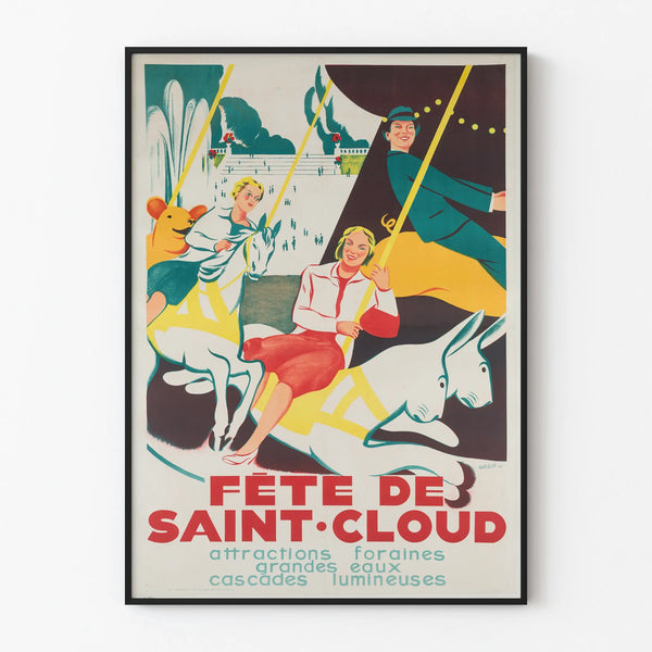Vintage Saint-Cloud Festival Poster – Festive Wall Decoration